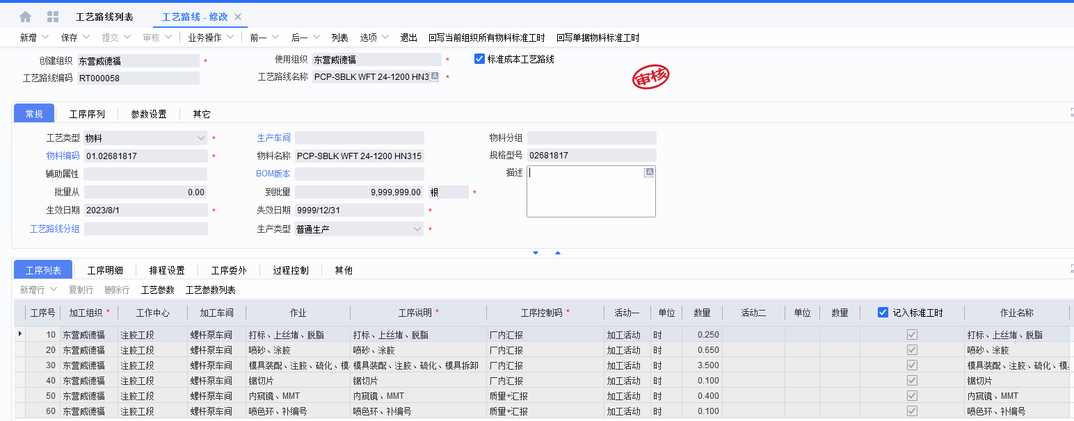 产品工艺路线示例